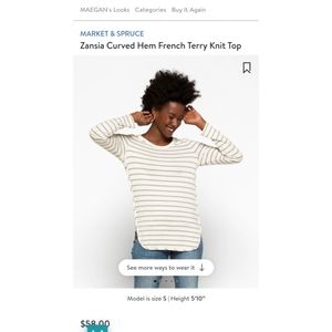 Stichfix Market & Spruce Zansia Curved Hem French Terry Knit Top Stitchfi